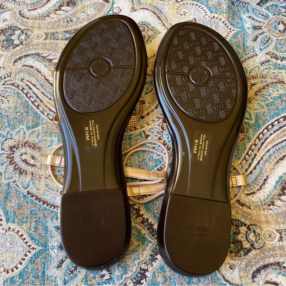 Italian Shoemaker Gold Rhinestone sandal NEW 8.5 - Picture 7 of 9